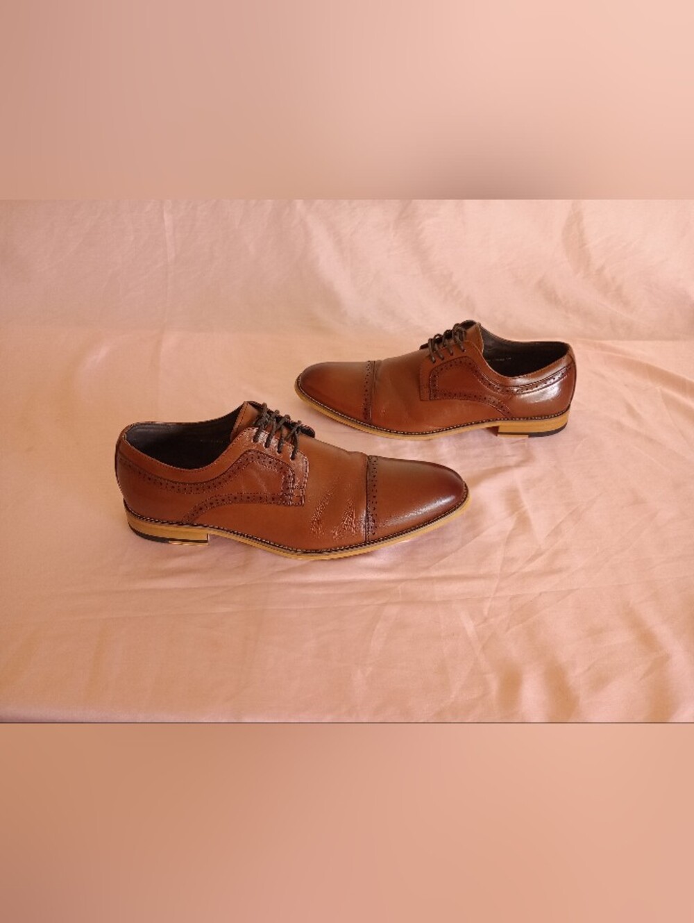 Stacy Adams Dickinson Cognac Cap Toe Oxford Dress Shoes Men’s Size 12